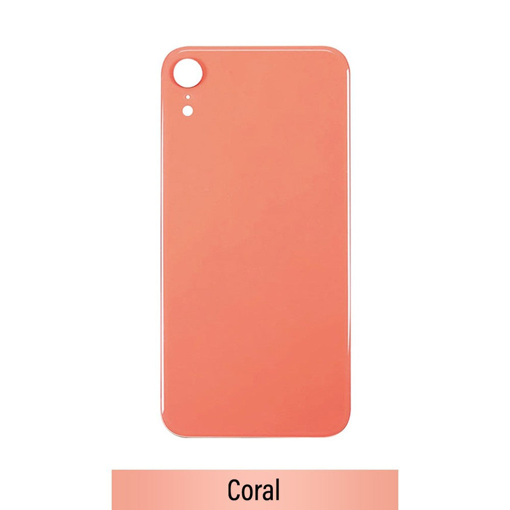 Rear Glass Replacement with Bigger Size Camera Hole Carving for iPhone XR (NO LOGO)-Coral Rear Glass Replacement with Bigger Size Camera Hole Carving for iPhone XR (NO LOGO)-Coral